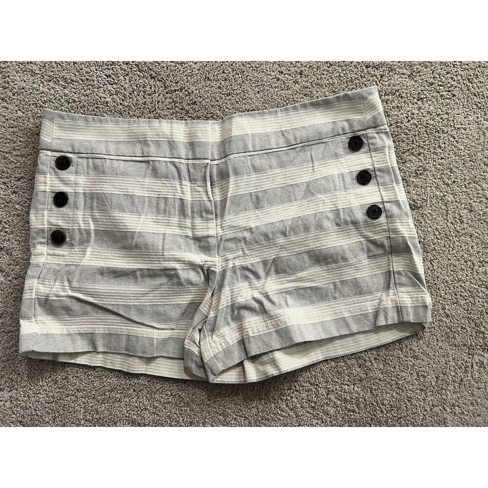 Loft Blue and White Striped Sailor Shorts with 4" inseam - Size 14